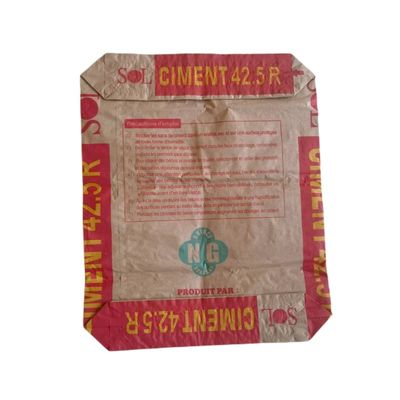 20kg 2 Ply Paper Bags Waterproof Cement Multiwall Paper Sacks With Adhesive