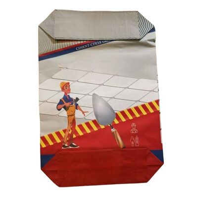 গুণ  20kg 25kg 40kg 2 Ply Paper Bags / Kraft Paper Cement Bags With Adhesive Powder কারখানা