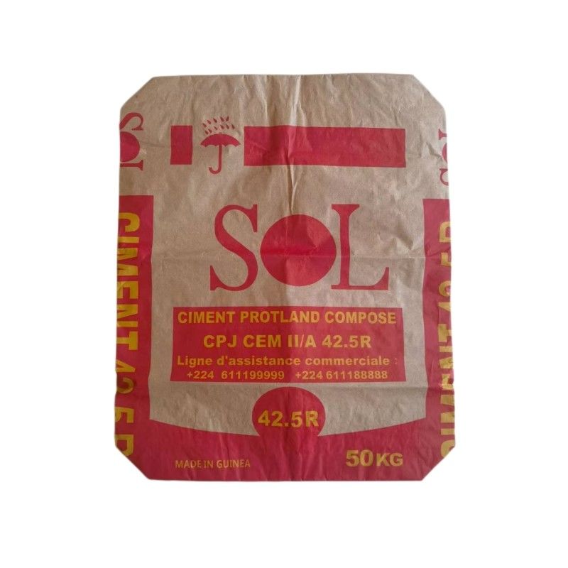 20kg 2 Ply Paper Bags Waterproof Cement Multiwall Paper Sacks With Adhesive