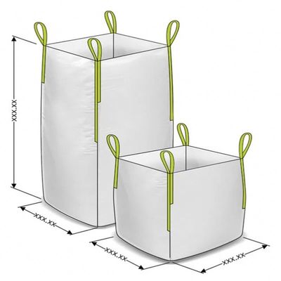 নির্মাণ সিমেন্ট জাম্বো ব্যাগ ফ্ল্যাট বটম 1 টন বাল্ক ব্যাগ প্রিন্টিং সহ