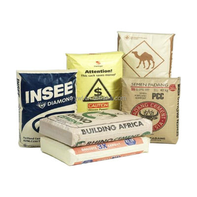 স্ব-বন্ধক বিল্ডিং উপাদান প্যাকেজিং ভ্যালভ প্যাকিং সহ পিপি সিমেন্ট ব্যাগ