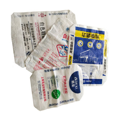 বর্গাকার নীচের সিমেন্ট ব্যাগ কাস্টম 20 কেজি পলিপ্রোপিলিন টাইল অ্যাডহেসিভ বোনা ভালভ ব্যাগ