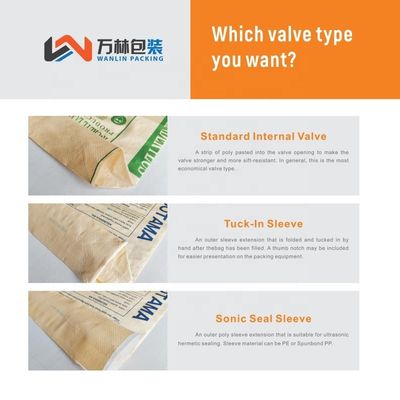 25 কেজি 40 কেজি 50 কেজি পিপি বোনা সিমেন্ট ব্যাগ খালি পিপি ভালভ ব্যাগ ব্লক ভালভ সহ নীচে