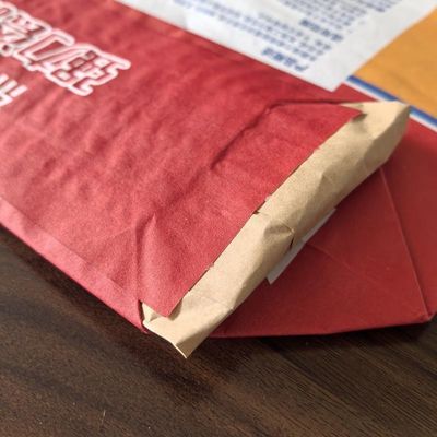 3 স্তর 80GSM কাগজ & 1 স্তর ফিল্ম কাগজ প্যাকেজিং ব্যাগ 20kg 25kg সঙ্গে Tuck-in sleeve