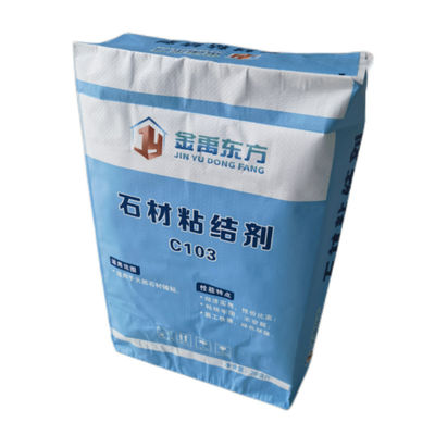 33x41x10cm 86GSM ((61+11+14) শুষ্ক মিশ্রণের জন্য বিলাসবহুল বোপ মুদ্রণের সাথে বোনা পিপি ভালভ ব্যাগ