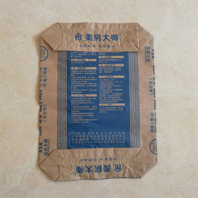 2 স্তর 90GSM কাগজ ভালভ ব্যাগ ব্লক নীচে সঙ্গে 20kg 25kg 30kg 40kg মর্টার জন্য