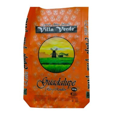 বিওপিপি স্তরিত পিপি বোনা ব্যাগ খোলা মুখ ব্লক নীচের ব্যাগ চালের জন্য 20 কেজি 25 কেজি 50 কেজি